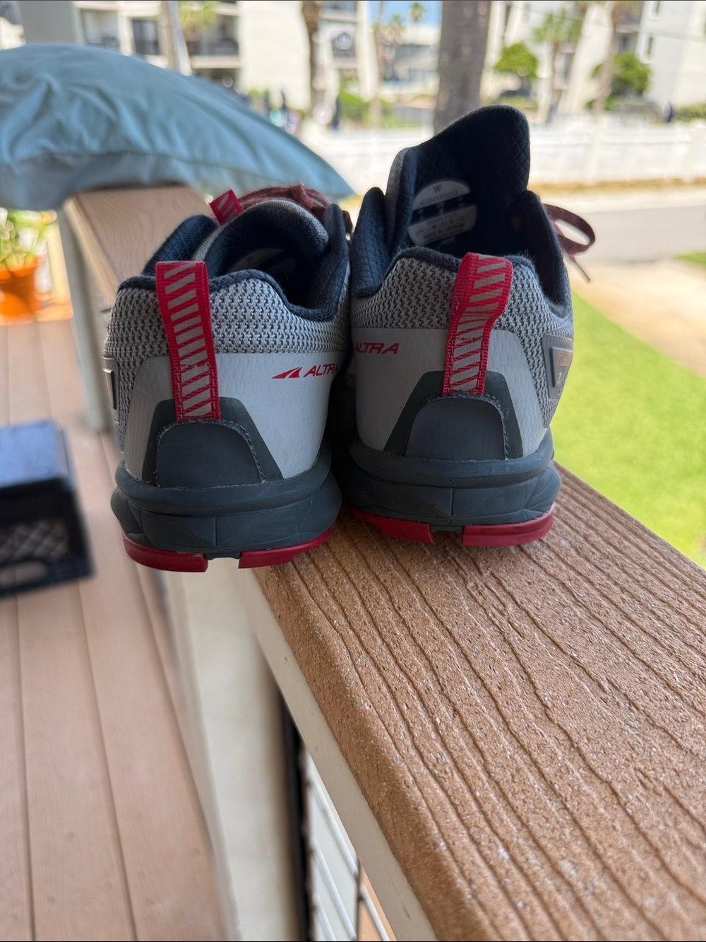 Altra Gray and Red Women's Trail Running Shoes - Picture 5 of 14